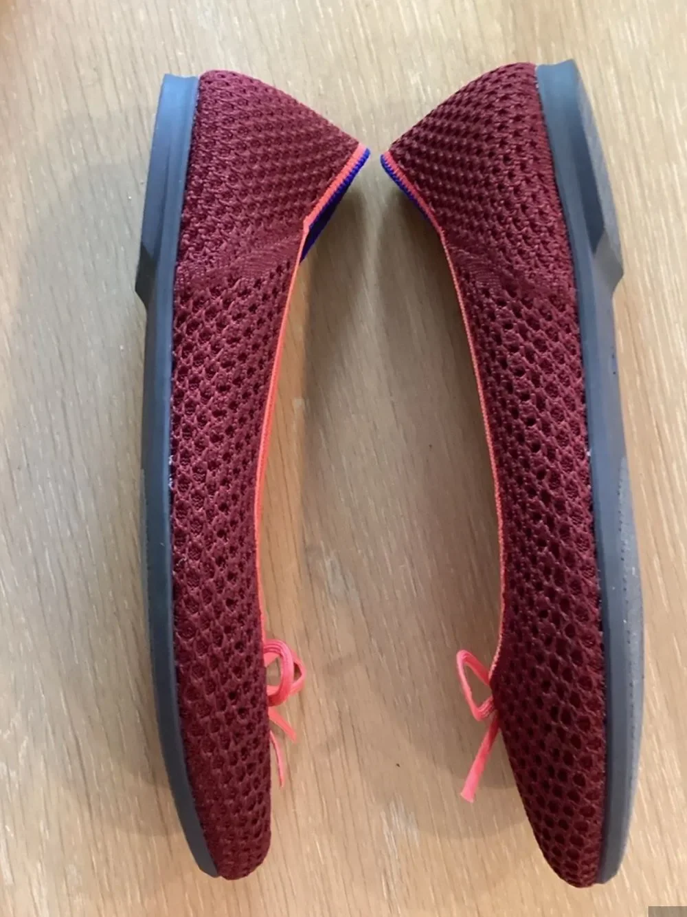 Rothy's Women's The Ballet Flat With Bows in Berry Mesh, Size 9, NWOT